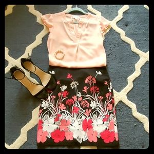 LOFT Floral Skirt